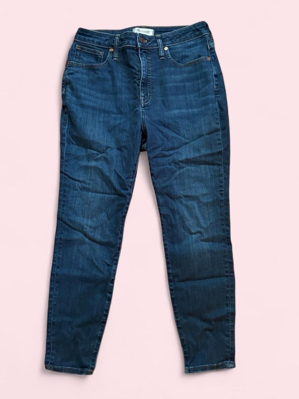 Madewell Curvy High-Rise Skinny Jeans in Dark Blue - size 29 petite